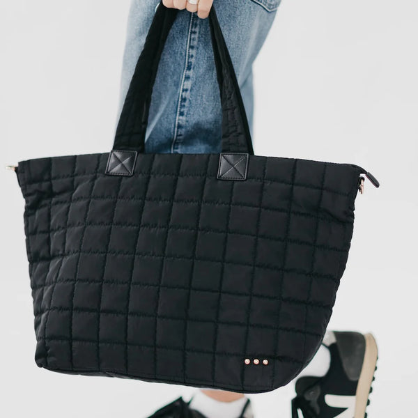 Daydreamer Quilted Tote Bag Black