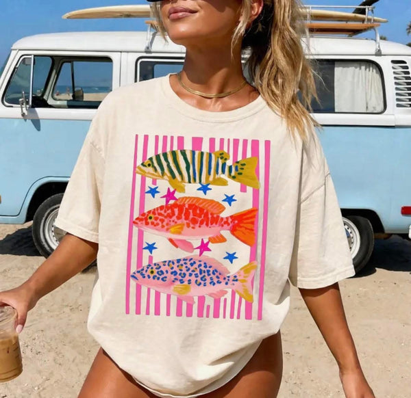 Comfort Colors Colorful Fish Tee