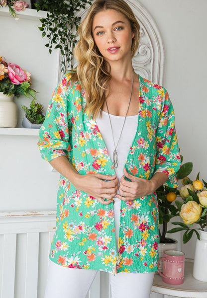 Stella Crinkle Floral Cardigan