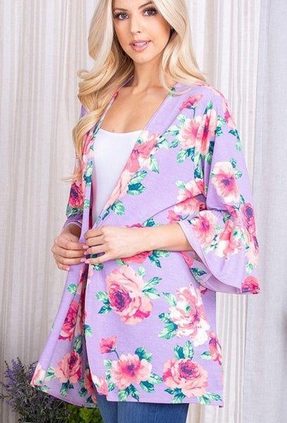 Lavender Floral Cardigan