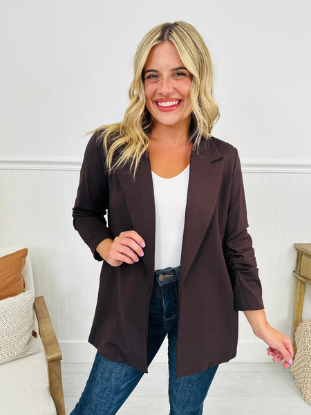 Classic Solid Blazer Chocolate