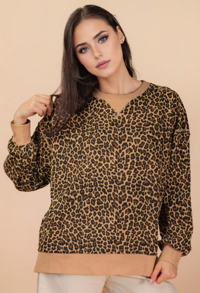 Luxe Leopard Sweatshirt Pullover
