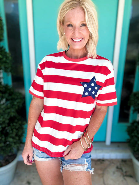 Stripe Star Patch Top