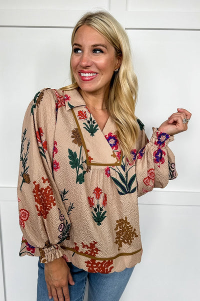 UMGEE Bloom Floral Textured Top