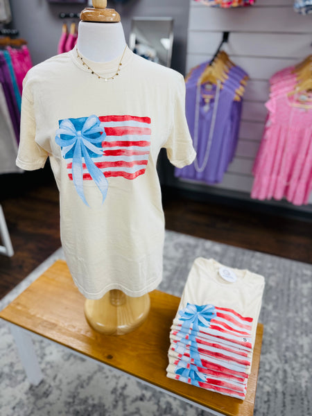Comfort Colors Watercolor Flag Tee