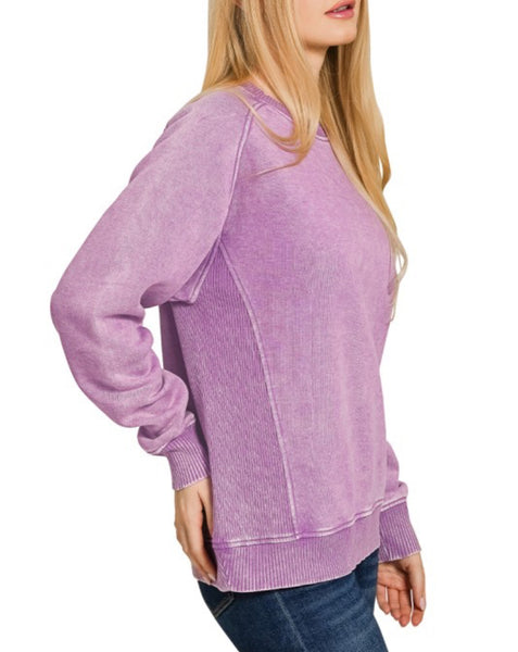 Acid Wash Sweatshirt Violet