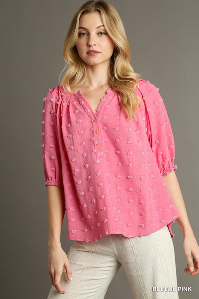 UMGEE Swiss Dot Top Bubble Pink