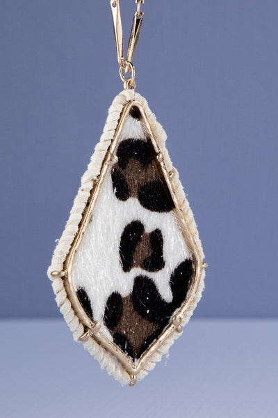 Hair on Hide Wrapped Pendant Necklace