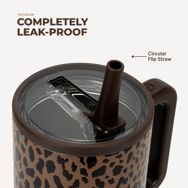 HydroJug Traveler 40oz Brown Leopard