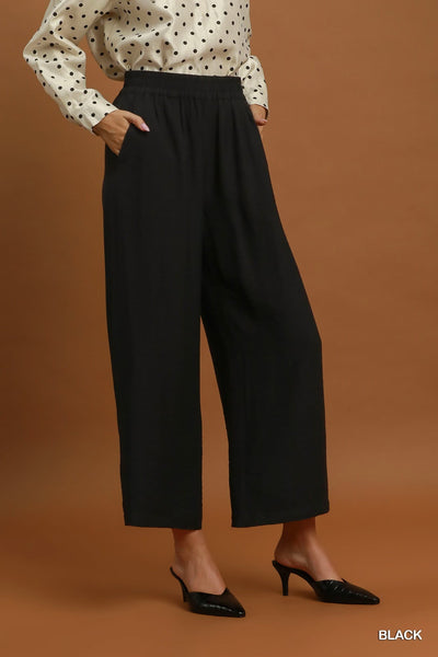 UMGEE Wide Leg Pull On Pant Black