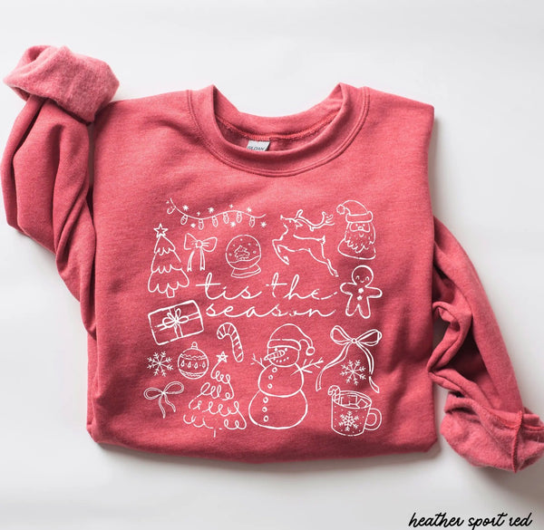 Tis The Season Christmas Doodle Sweatshirt