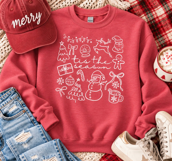Tis The Season Christmas Doodle Sweatshirt