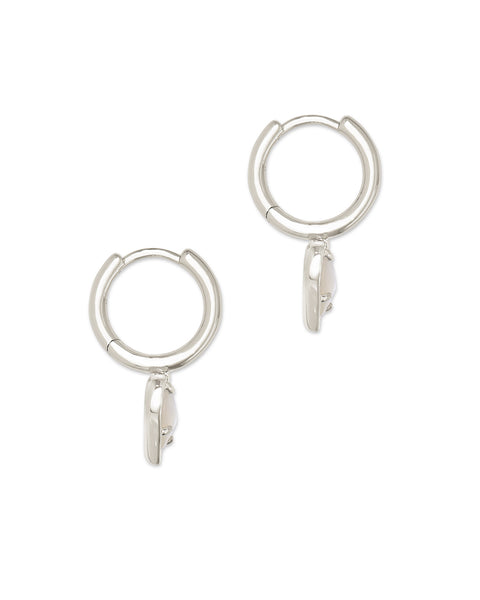 KS ARI HEART HUGGIE EARRINGS SILVER