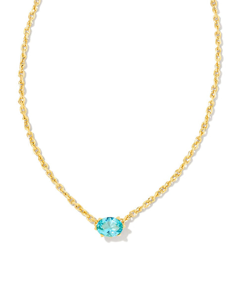 KS CAILIN CRYSTAL PENDANT NECKLACE GOLD