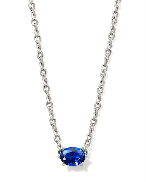 KS CAILIN CRYSTAL PENDANT NECKLACE SILVER