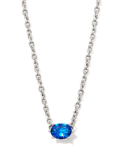 KS CAILIN CRYSTAL PENDANT NECKLACE SILVER