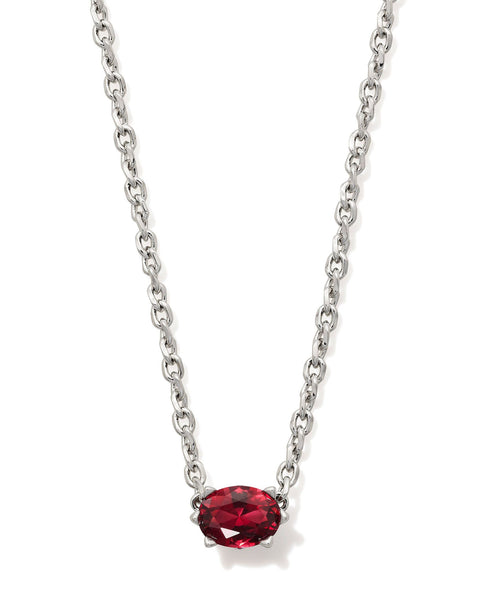 KS CAILIN CRYSTAL PENDANT NECKLACE SILVER