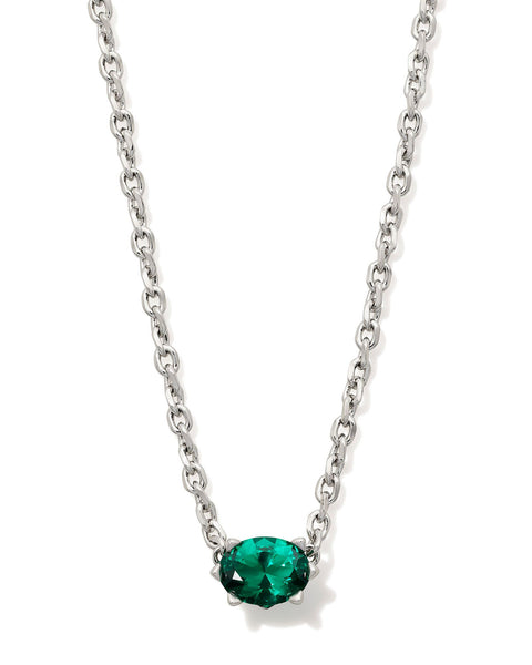 KS CAILIN CRYSTAL PENDANT NECKLACE SILVER