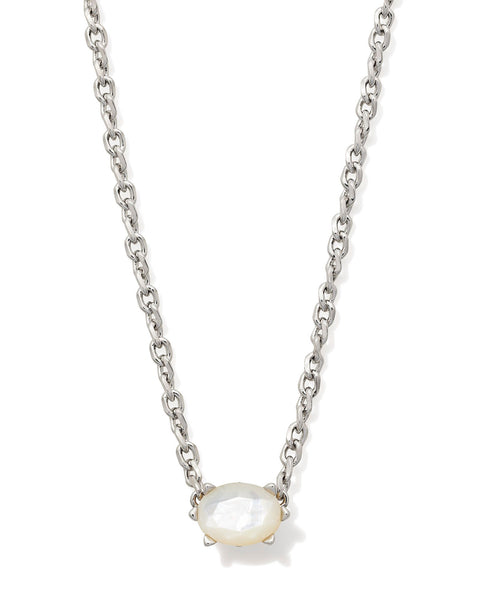 KS CAILIN CRYSTAL PENDANT NECKLACE SILVER