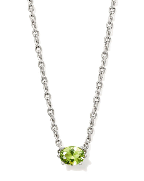 KS CAILIN CRYSTAL PENDANT NECKLACE SILVER