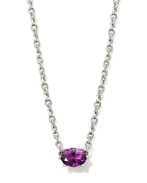 KS CAILIN CRYSTAL PENDANT NECKLACE SILVER