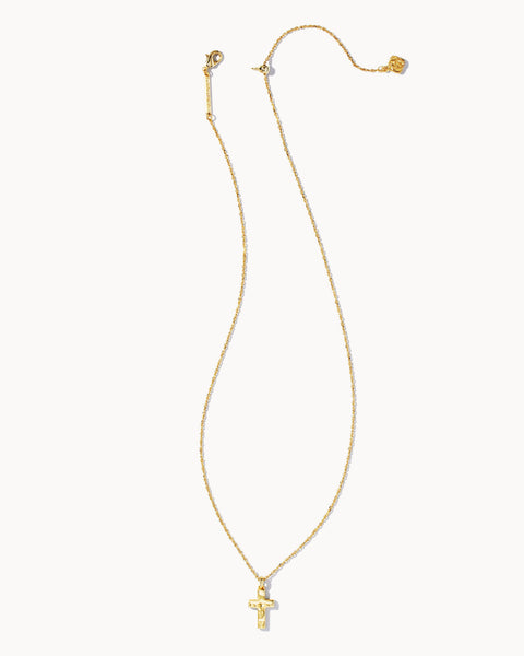 KS CROSS PENDANT NECKLACE GOLD