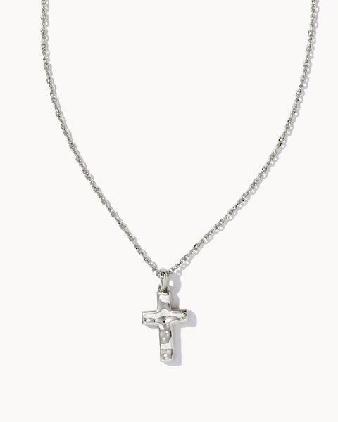 KS CROSS PENDANT NECKLACE SILVER