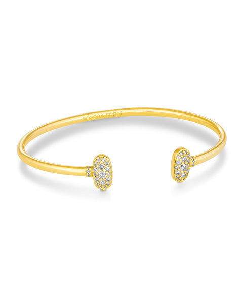 KS GRAYSON CUFF BRACELET GOLD WHITE CRYSTAL