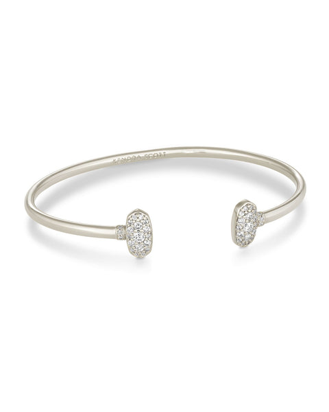 KS GRAYSON CUFF BRACELET SILVER WHITE CRYSTAL