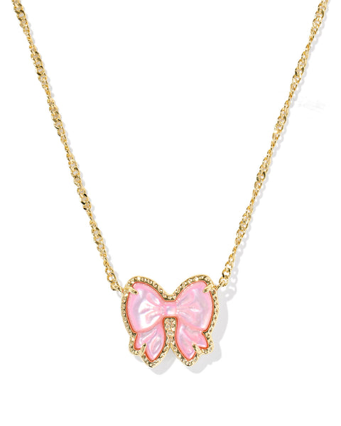 KS HALEY BOW SHORT PENDANT NECKLACE GOLD