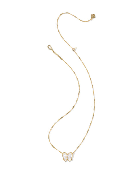 KS HALEY BOW SHORT PENDANT NECKLACE GOLD
