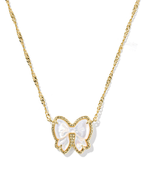 KS HALEY BOW SHORT PENDANT NECKLACE GOLD