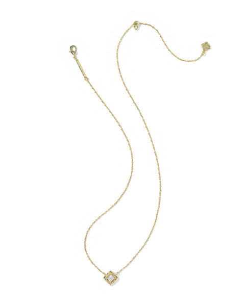 KS MALLORY CRYSTAL SHORT PENDANT NECKLACE GOLD