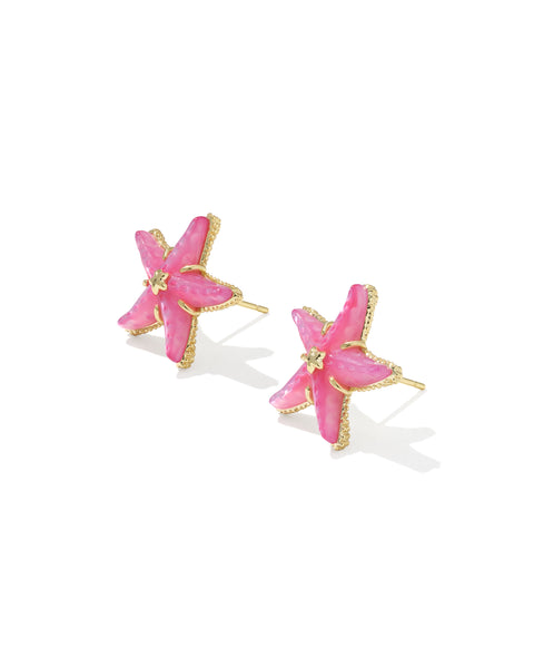 KS PARKER STARFISH STUD EARRINGS Bright Pink