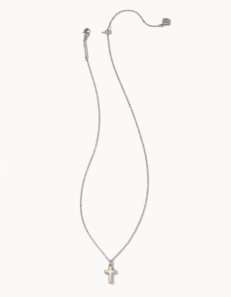 KS CROSS PENDANT NECKLACE SILVER