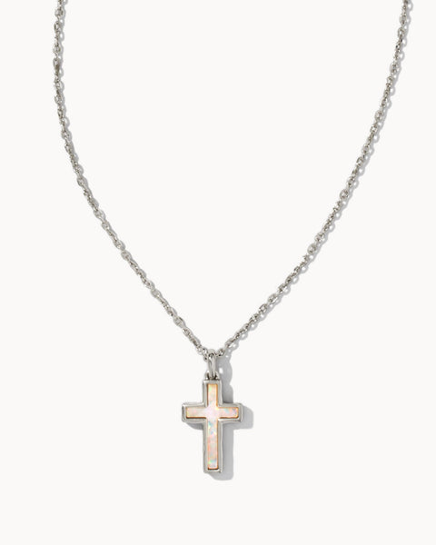KS CROSS PENDANT NECKLACE SILVER