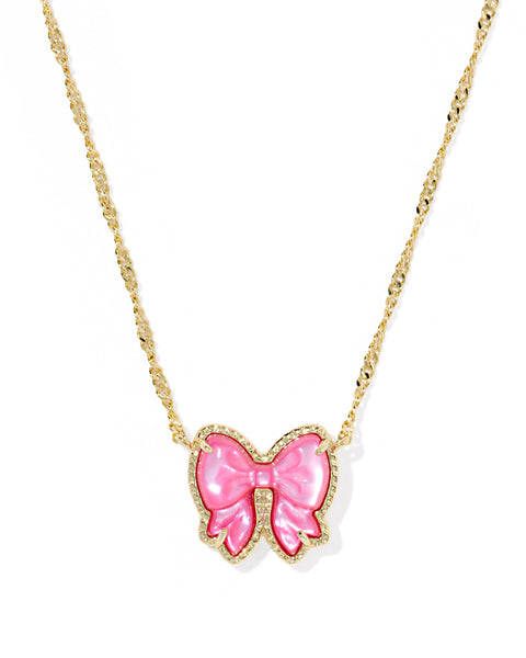 KS HALEY BOW SHORT PENDANT NECKLACE GOLD