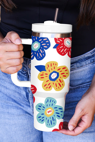 Large Floral 40oz Stainless Tumbler
