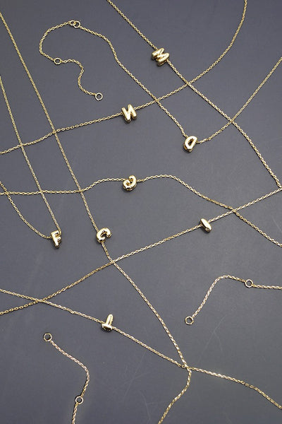 Mini Bubble Initial Necklace