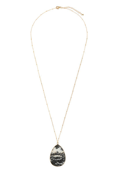 Oval Stone Pendant Necklace