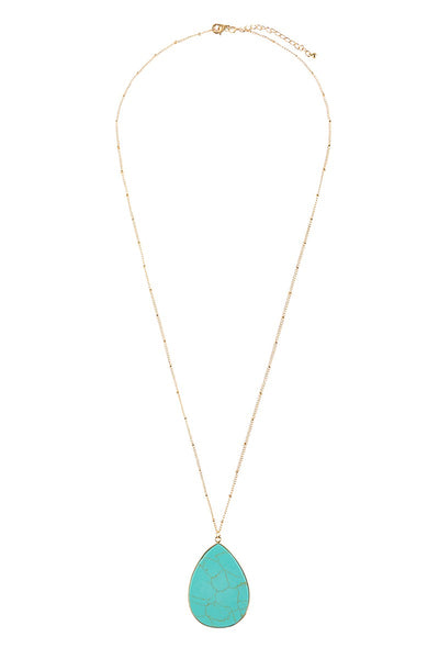 Oval Stone Pendant Necklace