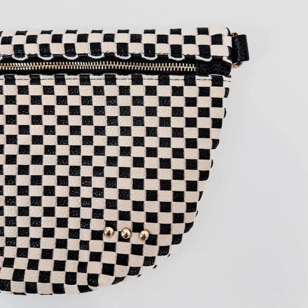 Westlyn Woven Bum Bag Black Checker