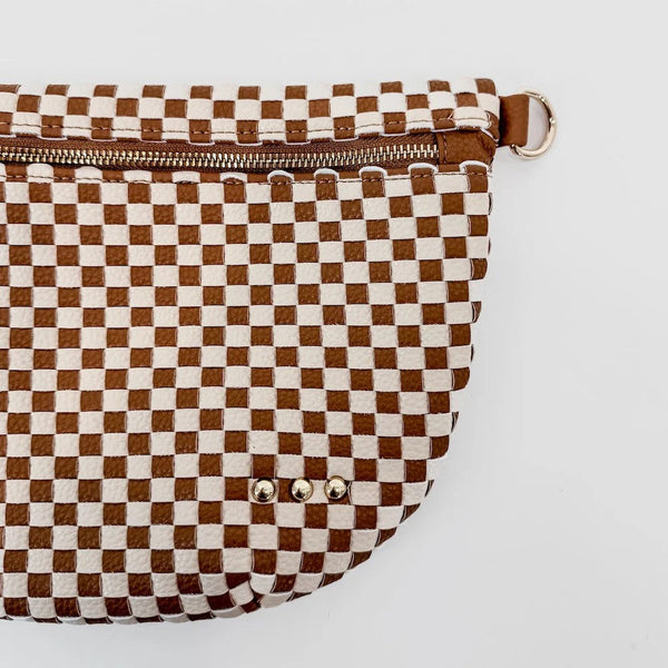 Westlyn Woven Bum Bag Brown Checker