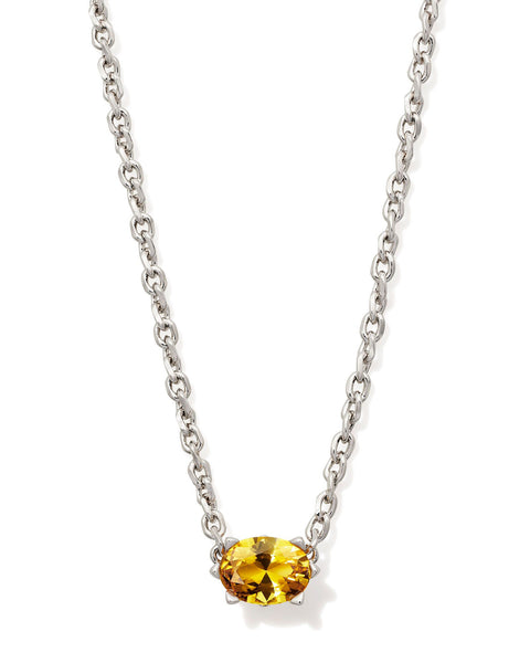 KS CAILIN CRYSTAL PENDANT NECKLACE SILVER