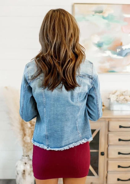 KanCan Distressed Denim Jean Jacket