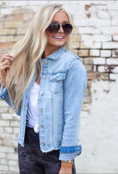 KanCan Distressed Denim Jean Jacket