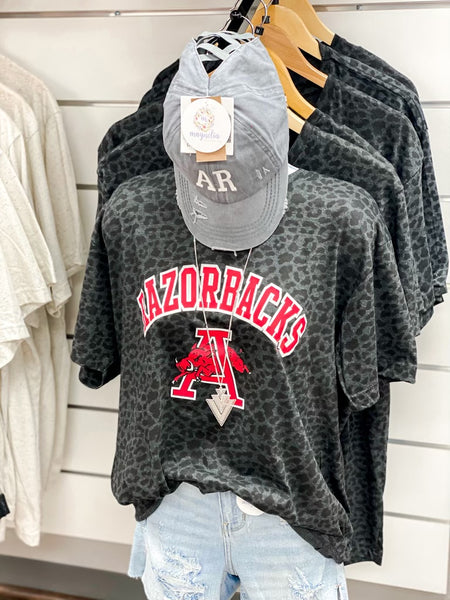 Arkansas Razorbacks Leopard Print Graphic Tee