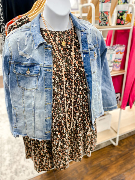 KanCan Distressed Denim Jean Jacket